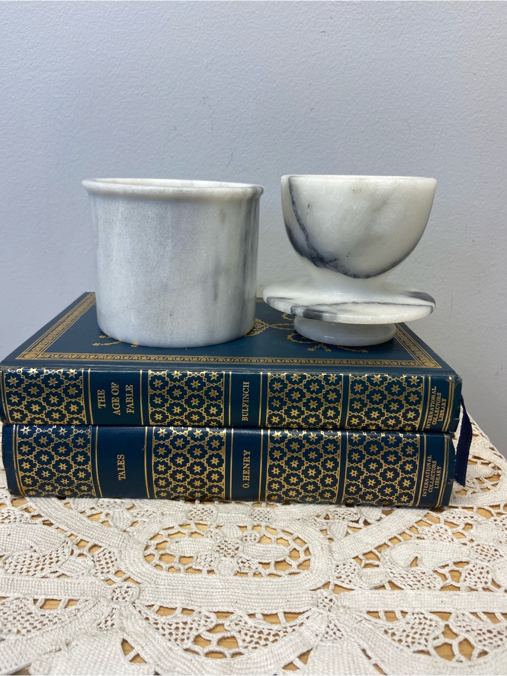 Marble Butter Bell Grey and White Handmade French Style Butter Crock Keeper